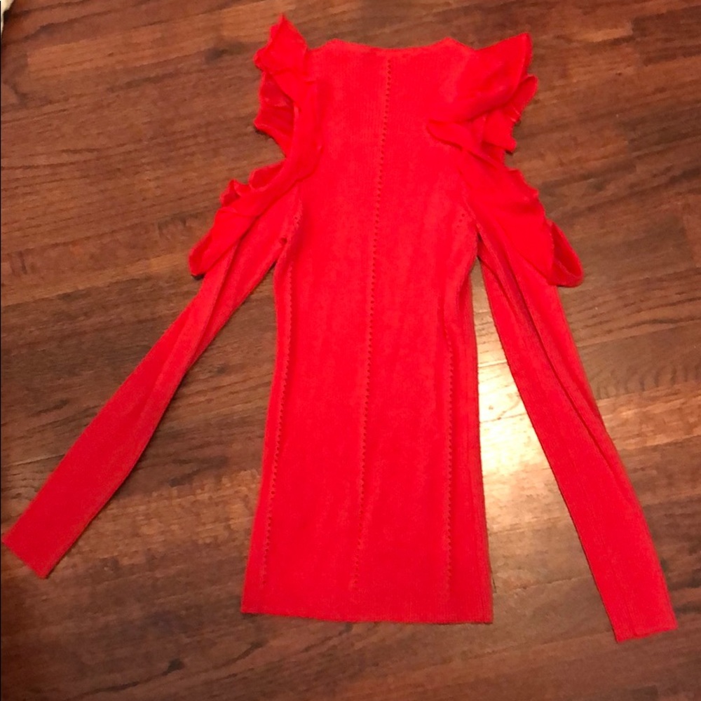 Guess Cold Shoulder Ruffle sweater top - Picture 3 of 3